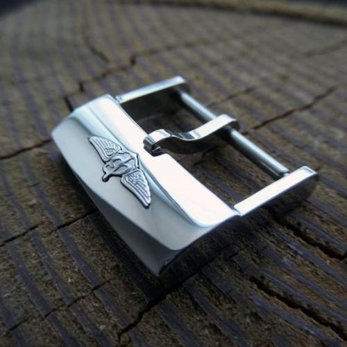 20mm For BREITLING Tang Buckle Clasp Steel Watch Silver/black