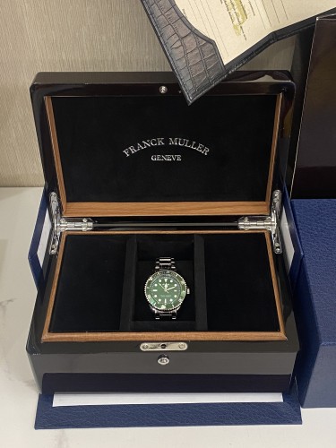 Franck Muller Watch Box Presentation Case Burl Wood With Cardboard Outer