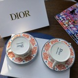 Dior new bone china coffee set couple cups 2 cups 2 saucers Valentine's Day gift