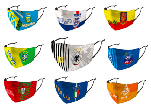 Euro Football Face Mask Cover Comfort Washable Reusable Fabric Adults