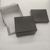 Crocodile leather pattern watch box black