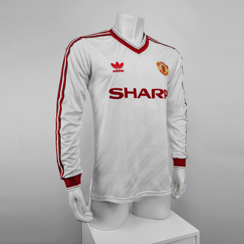 1986 season Manchester United white long sleeve