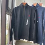 Polo sweater with zip collar