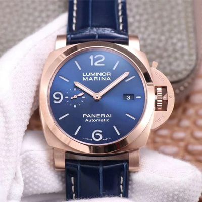 Replica Panerai Luminor Marina Goldtech PAM01112 1:1 Best Edition VS Factory Blue Dial Swiss P9010