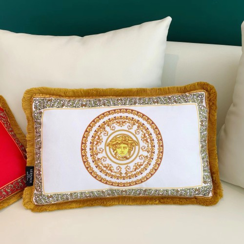 Versace white lumbar pillow