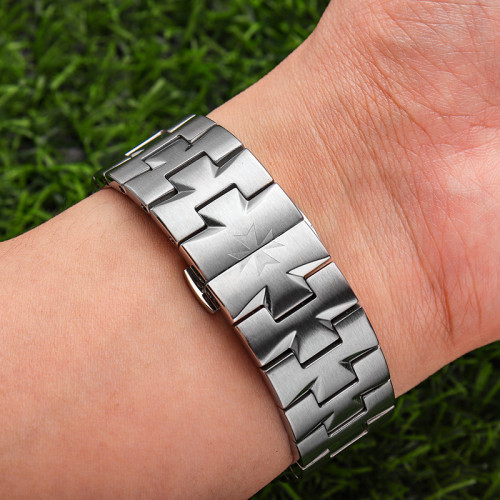 Suitable for Vacheron Constantin convex mouth watch strap steel strap men's vertical and horizontal 5500/4500V bracelet 7mm quick release