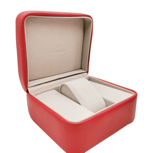 Omega Red Leather Watch Box Full Set as collection or gift or display box