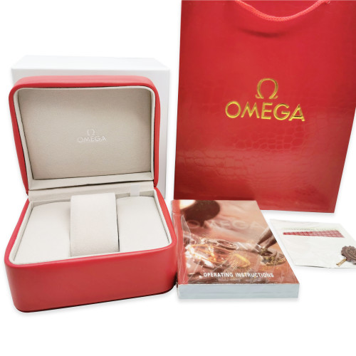 Omega Red Leather Watch Box Full Set as collection or gift or display box
