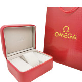 Omega Red Leather Watch Box Full Set as collection or gift or display box