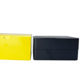 Black plain leather watch box with rounded corners
