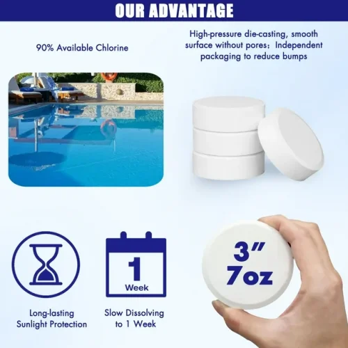50 lbs Stabilized Chlorine Tablets 3 inch for Swimming Pool