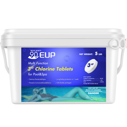 heze huayi 90 eup 5lbs Pool&Spa 3-inch Chlorine Tablets, for Swimming Pool and Spa Use, 5lbs
