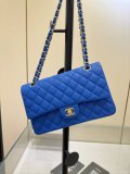  CHANEL  Caviar Quilted Small Double Flap Blue Sold Out