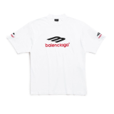 3B Sports Icon White, Black and Red Vintage Plain Knit Medium Fit T-Shirt