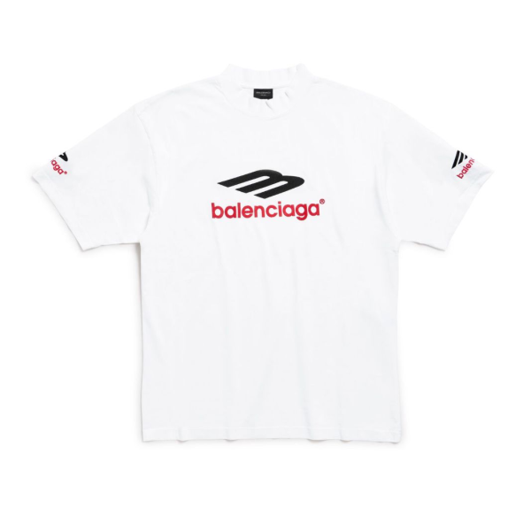 3B Sports Icon White, Black and Red Vintage Plain Knit Medium Fit T-Shirt
