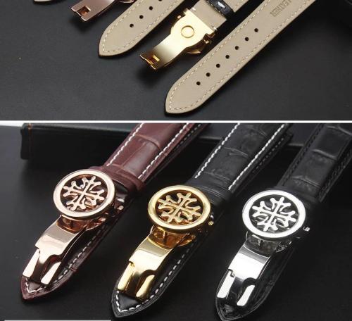 Patek Philippe Watch Strap Nautilus Leather pp Butterfly Buckle Men's 2021mm Cowhide Bracelet 5711 Accessories