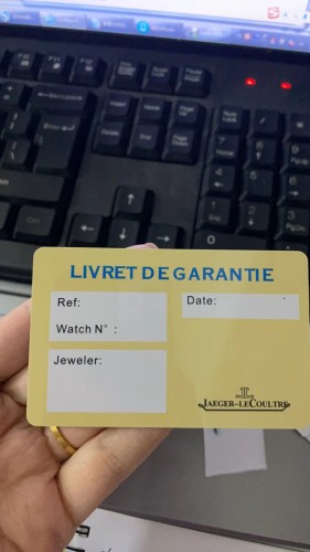 Jaeger LeCoultre International Guarantee Card Customizable Numbers