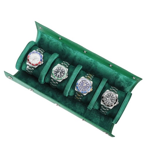 Cow leather mechanical watch four-pack handmade watch box travel box portable leather watch storage box