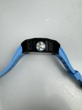 RM053-01 Real Forge Carbon  Best Edition Skeleton Dial on Blue Rubber Strap Asian Tourbillon
