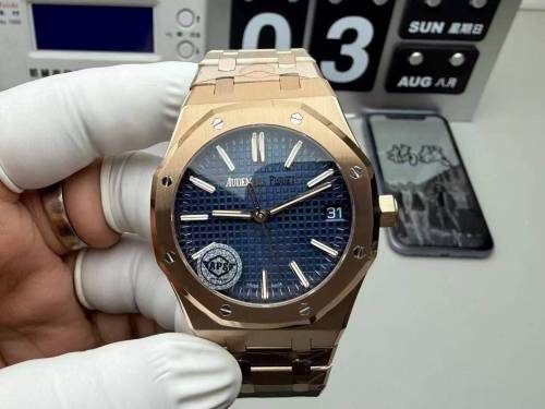 Audemars Piguet Royal Oak 41mm Rose Gold Blue Dial Automatic Watch