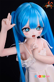 かわいい 魔族人形 MOZU DOLL ブルーウィッグ 芙芙 アニメ ラブドール 85cm Aカップ 貧乳
