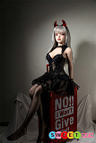 Qita Doll 金妮 シームレス 165cm Eカップ 小恶魔コスプレ 巨乳 等身大 リアル ドール シリコン製 口開閉機能＆髪の毛の植毛付き