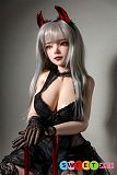 Qita Doll 金妮 シームレス 165cm Eカップ 小恶魔コスプレ 巨乳 等身大 リアル ドール シリコン製 口開閉機能＆髪の毛の植毛付き