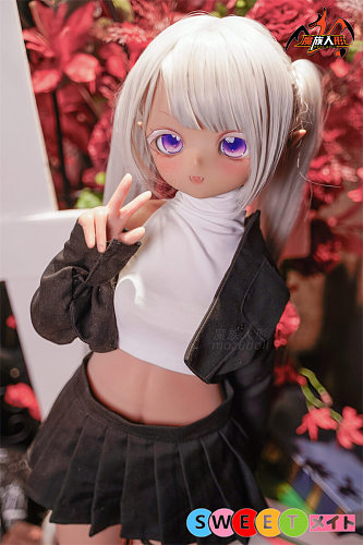 MOZU DOLL 小七 白髪ツインテールの可愛いアニメ系女子 ラブドール 85cmバスト小 日焼け肌色 等身大フィギュア ソフトビニール製頭部 TPE製ボディ 宣伝画像通りの制服無料