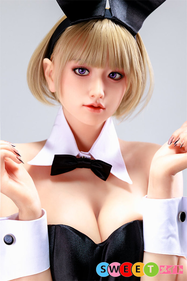 Sanhui Doll #41彩月 エロい黒ストッキングのバニーガール セックスドール 158cm Eカップ フルシリコン製 アダルトドール リアル皮膚塗装メイク付き