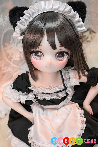 MW Girl 魔物姫 柚原愛 困ったような表情 アニメ美少女 リアルドール 70cm バスト小 小柄なメイド フィギュア ソフトビニール製頭部 シリコンボディ