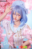 シリコンlovedoll JKセーラー服 青い髪 148cm清純な美少女 普乳Dカップ 朵朵 SHEDOLL 桜