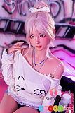 シリコンlovedoll 軽量 お団子ヘア 美少女 褐色美肌 金髪 158cm Cカップ SHEDOLL 江小棠