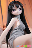 シリコン エロ人形 アニメ美少女 美肌 黒髪 セーター 85cm バスト中 普乳 MWGirl魔物姫 雅子