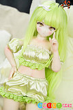 リアルドール アニメ ミニ美少女 かわいい コスプレ 緑髪 65cm 魔族人形 mozudoll 小光 ビニールヘッド シリコンボディ