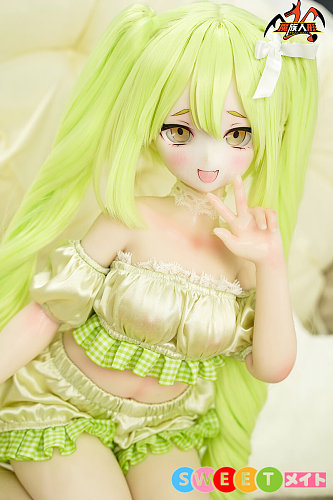 魔族人形 mozudoll 小望 65cm 緑髪ツインテールのコスプレ美少女 アニメダッチワイフ ビニールヘッド シリコンボディ ミニ sexdoll