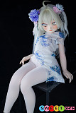 アニメセックスドール 銀髪美少女 可愛い チャイナドレス 小悪魔系 132cm TPE製 AAカップ Guavadoll DM10 ビニール