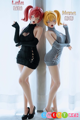BCDOLL ミニフィギュア 60cm Bカップ Nana娜娜 & 60cm Eカップ Lulu露露 PU製ヘッド シリコンボディ