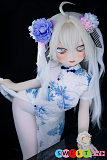 アニメラブドール かわいい 小悪魔風 チャイナドレス 白髪美少女 132cm TPE製 AAカップ Guavadoll DM10 ビニール