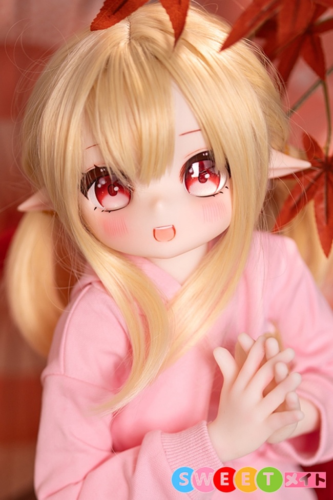 JSL DOLL 85cm かわいい金髪アニメ美少女 可莉 エルフ ミニ系ダッチワイフ ソフトビニール製頭部 小型 アニメドール TPE製ボディ 宣伝画像と同じ制服も付属