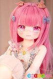 アニメ sexdoll かわいい 貧乳 メガネ ピンク髪 JSLDOLL 110cm 貧乳 ソフトビニール頭部 TPEボディ