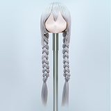 MW Girl 魔物姫 天使もえ 笑顔の萌え系アニメ少女 リアルドール 85cm バスト小 普乳 銀髪 フィギュア ソフトビニール製頭部 シリコンボディ