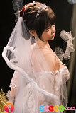 花嫁風 sexdoll シリコン かわいい 巨乳Eカップ 純白ドレスのピュア系美少女 SHEDOLL 156cm 朵朵 黒髪