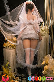 かわいい リアルラブドール シリコン 巨乳Eカップ ウェディングドレス姿の清純美少女 SHEDOLL 156cm 朵朵 黒髪