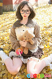 かわいい ラブドール シリコン 癒し系美少女 メガネ 貧乳Aカップ SHEDOLL 152cm 洛伊