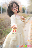 かわいい sexdoll シリコン ほほえみ系美少女 黒髪 メガネ 貧乳Aカップ SHEDOLL 152cm 洛伊