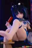 猫耳付き アニメキャラクター ダッチワイフ セックスドール 白いタイツ パンチラ