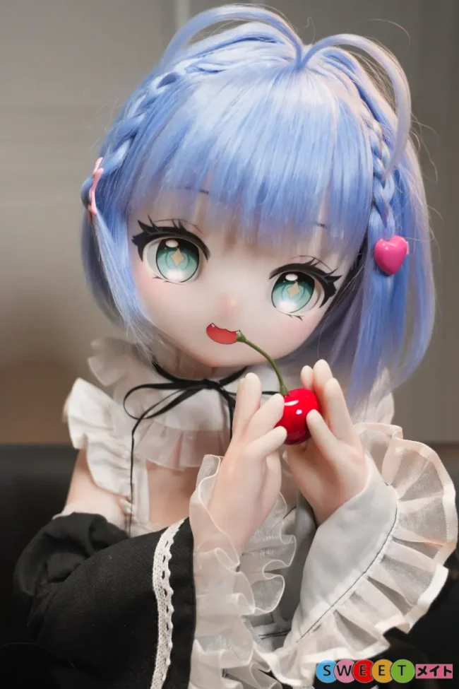 MW Girl 魔物姫 小姆 むっちゃん アニメドール 85cm バスト小 貧乳 メイド服 笑顔 青髪のメイド コスプレ レム ソフトビニール製頭部 シリコンボディ ラブドール