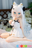 ミニラブドール 安い キュート 猫耳娘 白髪 シリコンボディ MW Girl 魔物姫 85cm バスト中 鈴音