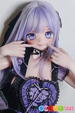 おしとやかでかわいい ラブドール アニメ 140cm elasa babe 巨乳 AHR030 小岛千鹤 パープルウィッグ パープルドレス