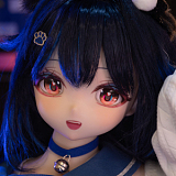 MW Girl 魔物姫 優米 銀髪ツインテールの猫耳アニメ美少女 ラブドール 85cm 普乳 バスト中 フィギュア ソフトビニール製頭部 TPEボディ